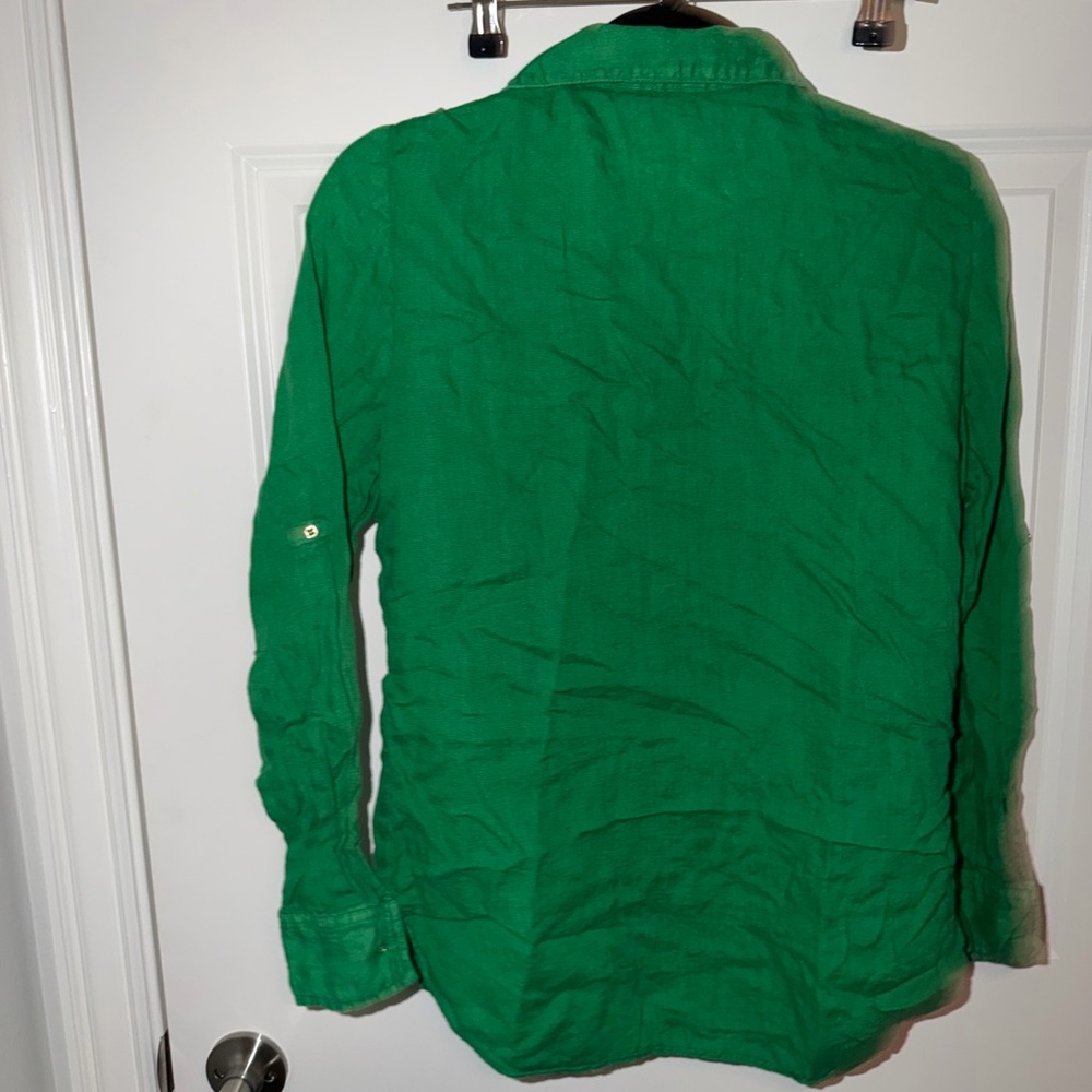 Zara Emerald Green linen Shirt - Picture 4 of 4